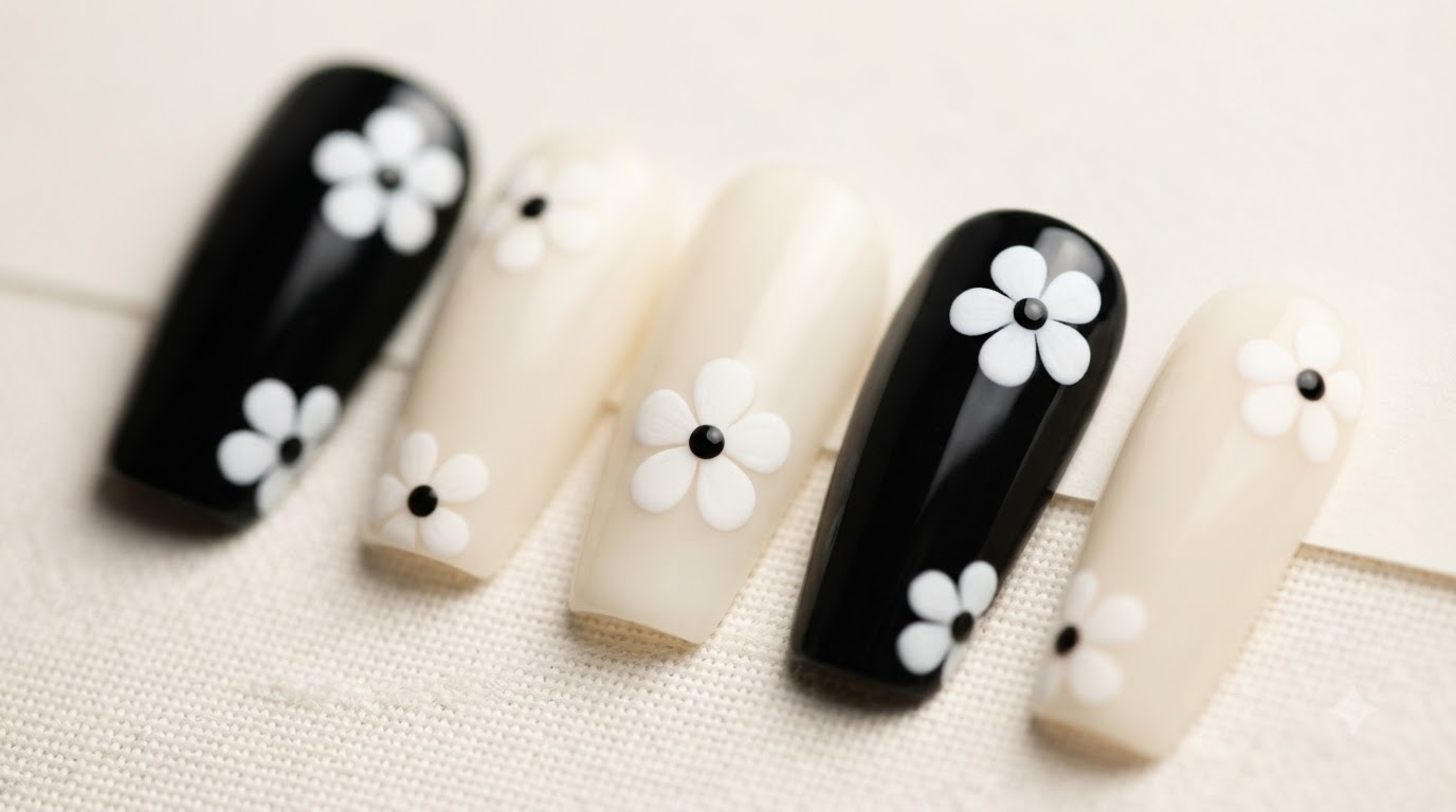 Diseño de Uñas con Flores de Cinco Pétalos: Tutorial Sencillo para Principiantes