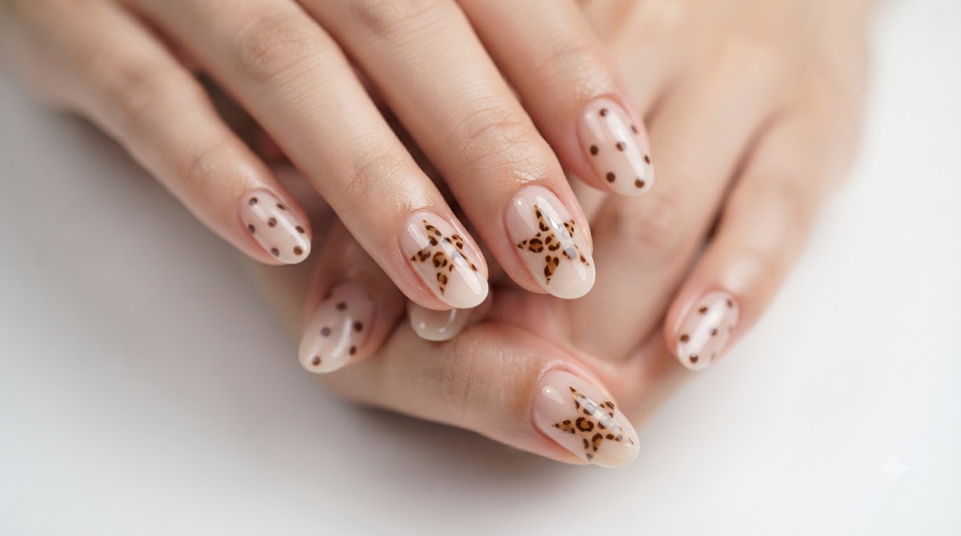 Diseño de Uñas con Lunares y Estrellas Estilo Leopardo: Tutorial Paso a Paso
