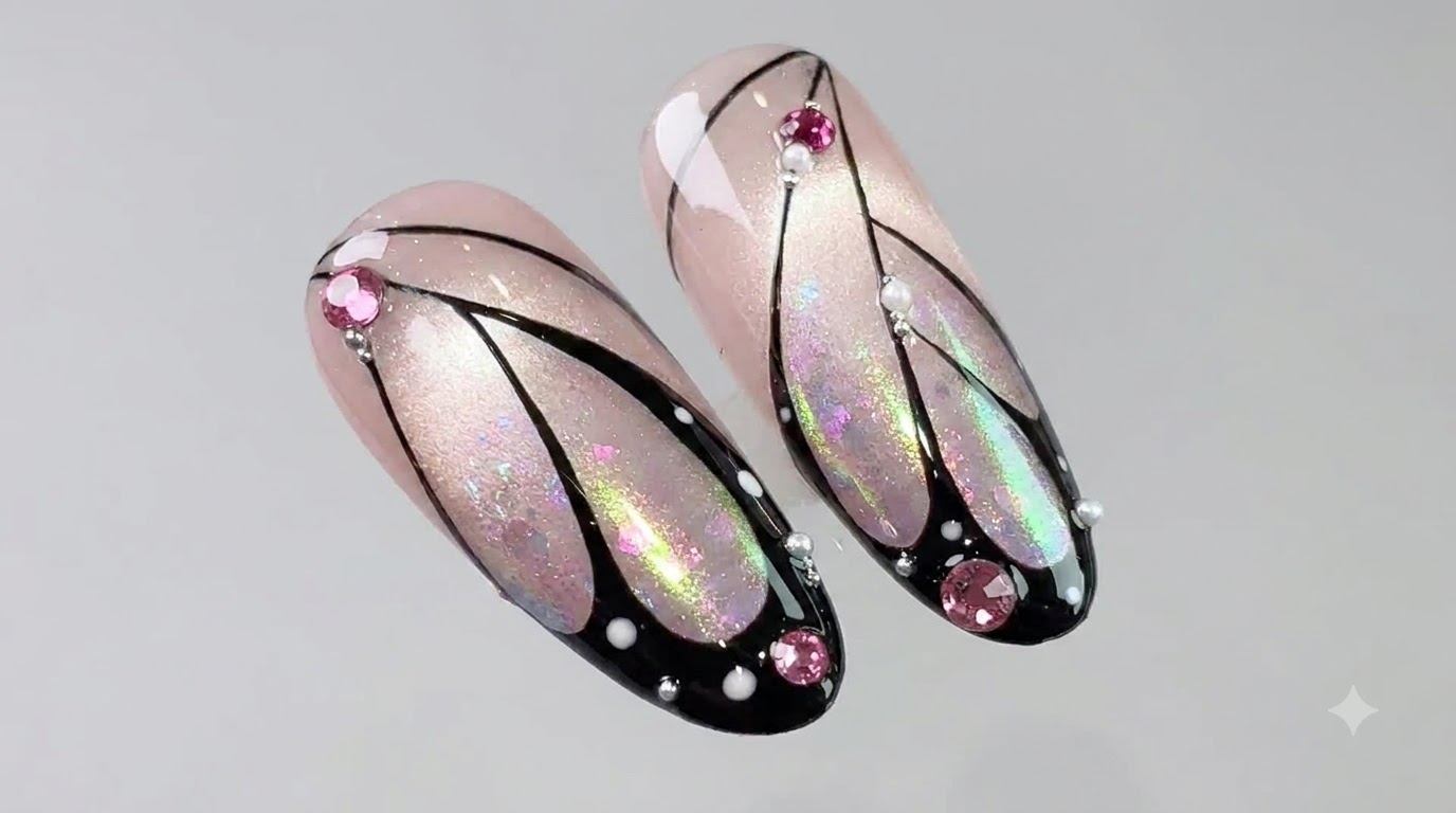 Uñas Aurora Butterfly Cat-Eye — Tutorial Paso a Paso