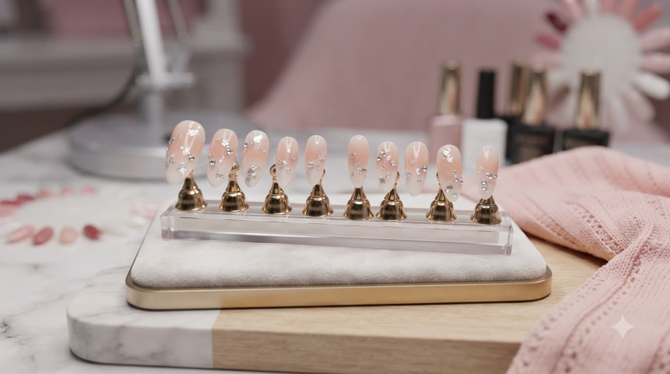 Uñas de almendra con degradado blanco lechoso y nude – Tutorial paso a paso