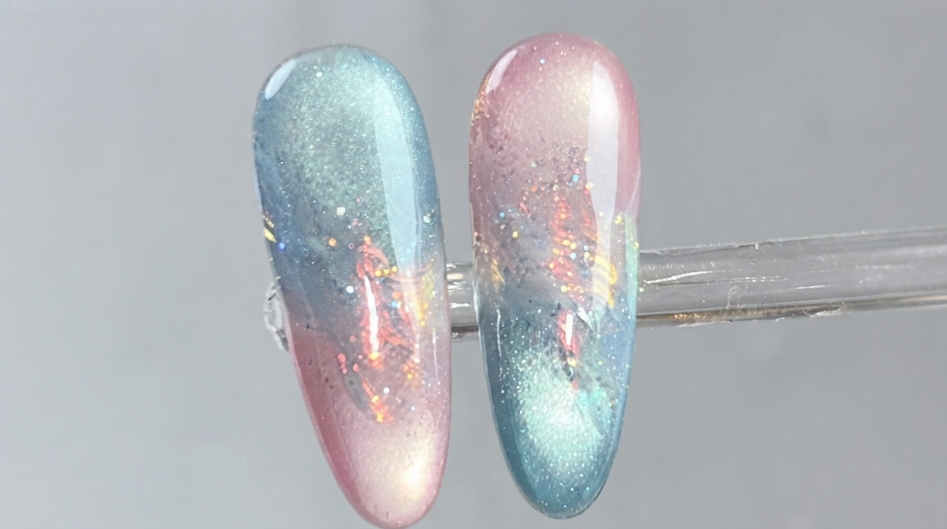 Nail Art Ojo de Gato con Degradado de Nubes en Rosa y Azul — Tutorial Paso a Paso