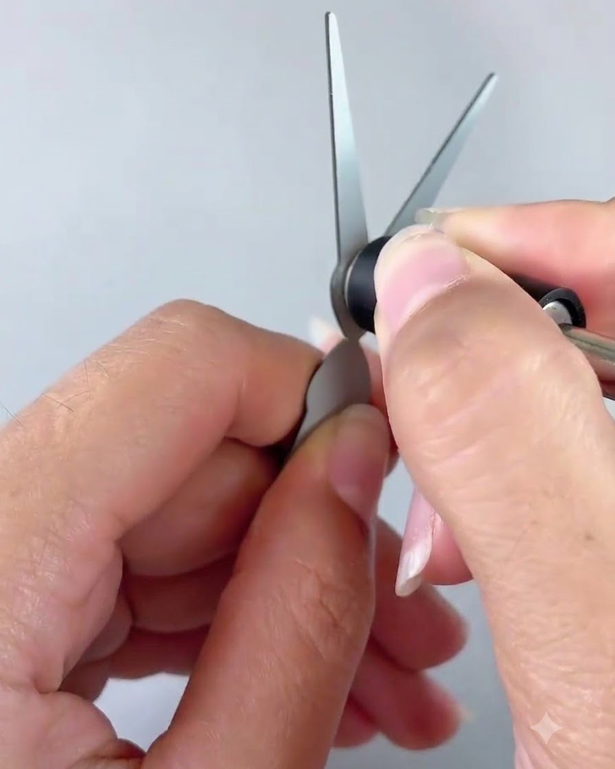 Un par de accesorios de herramientas magnéticas metálicas sostenidas para dar forma al gel ojo de gato.