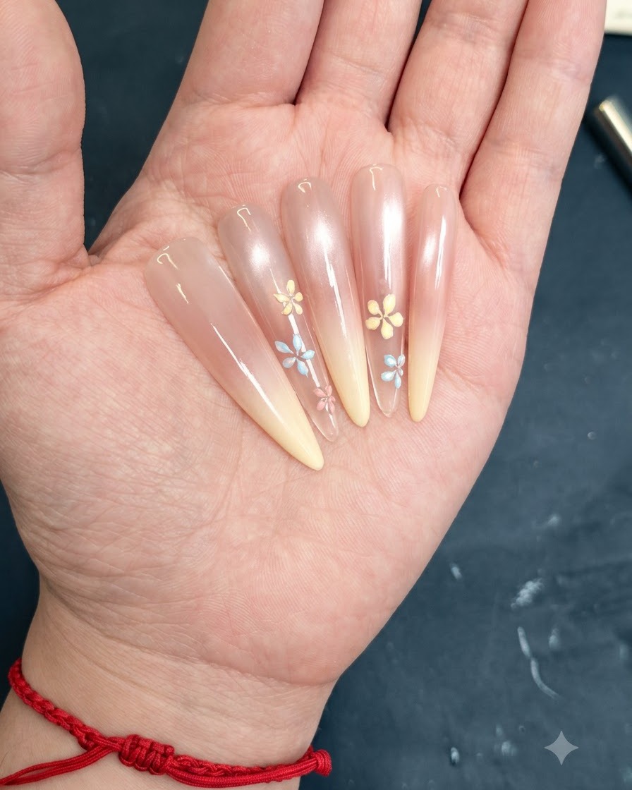 Un pequeño imán sostenido sobre la superficie de la uña para dar forma al efecto de brillo cat-eye.