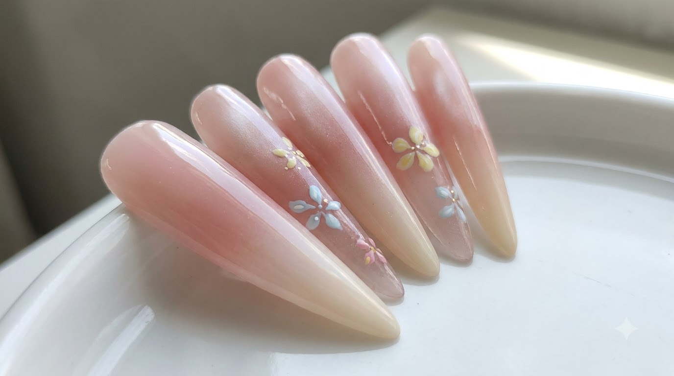 Diseño de Uñas Florales en Amarillo Cremoso para Primavera — Tutorial Paso a Paso