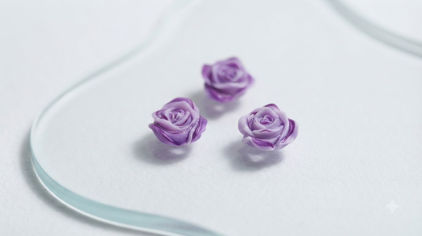 Diseño de Uñas de Rosas Moradas en 3D — Tutorial Paso a Paso
