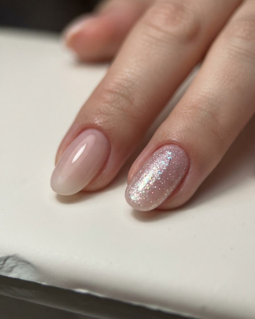 Primer plano de uñas curándose dentro de una lámpara de uñas UV o LED profesional.