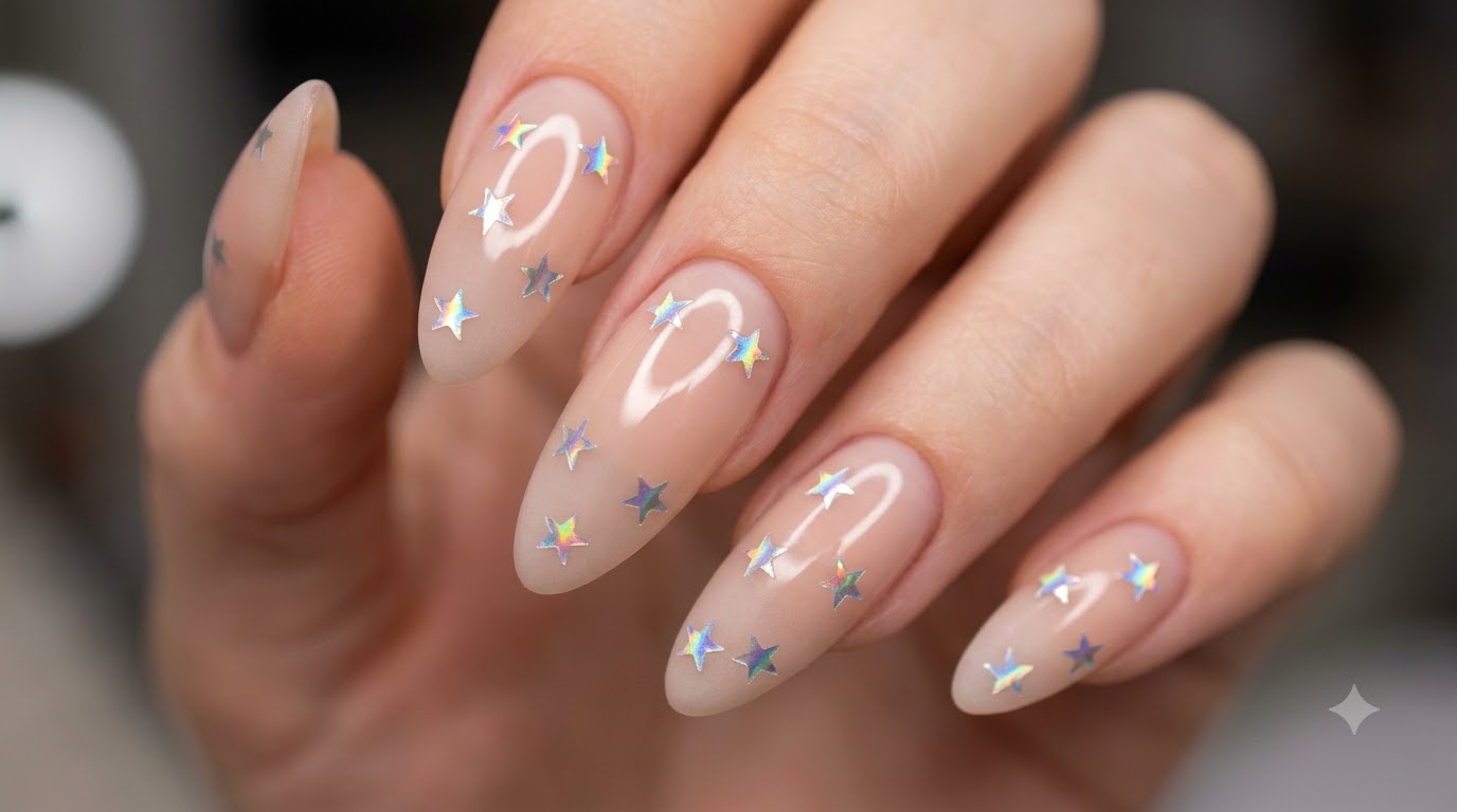 Uñas de Estrellas con Rosa Polarizado y Efecto Lechoso — Tutorial de Verano