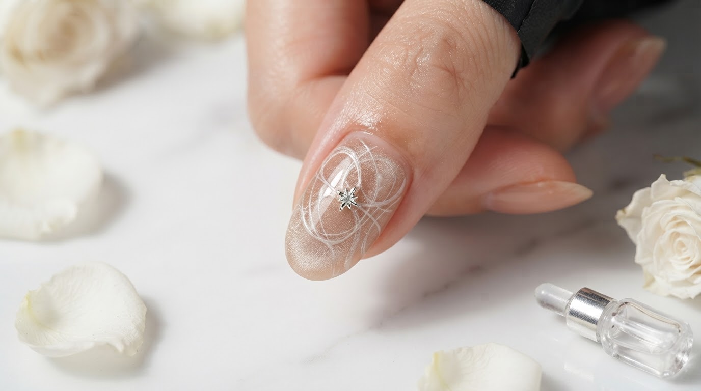 Arte de Uñas Ojo de Gato Estrellado y Degradado de Brillo — Tutorial Paso a Paso