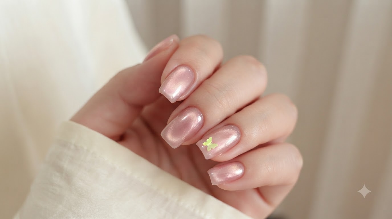 Uñas de Gel Ojo de Gato Efecto Halo con Mariposas — Tutorial Paso a Paso