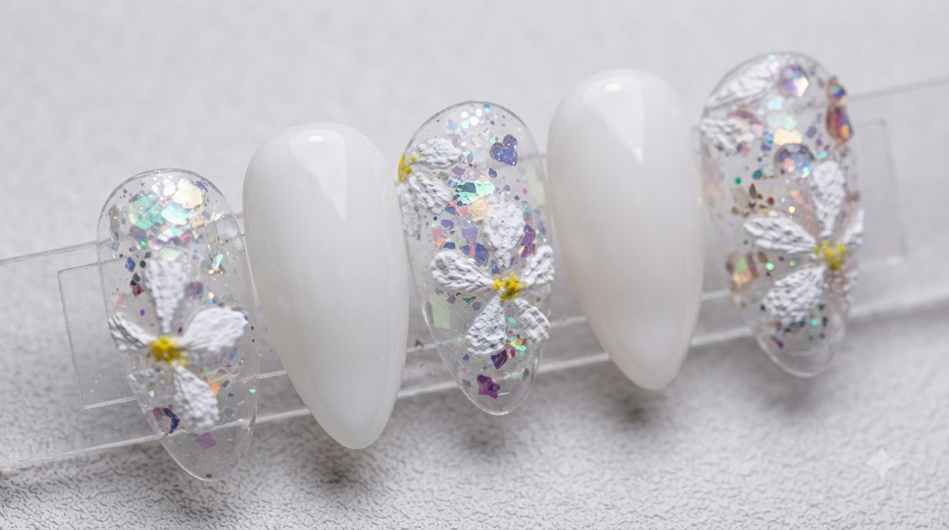 Diseño de Uñas Texturizadas con Margaritas de Verano y Brillo — Tutorial Paso a Paso