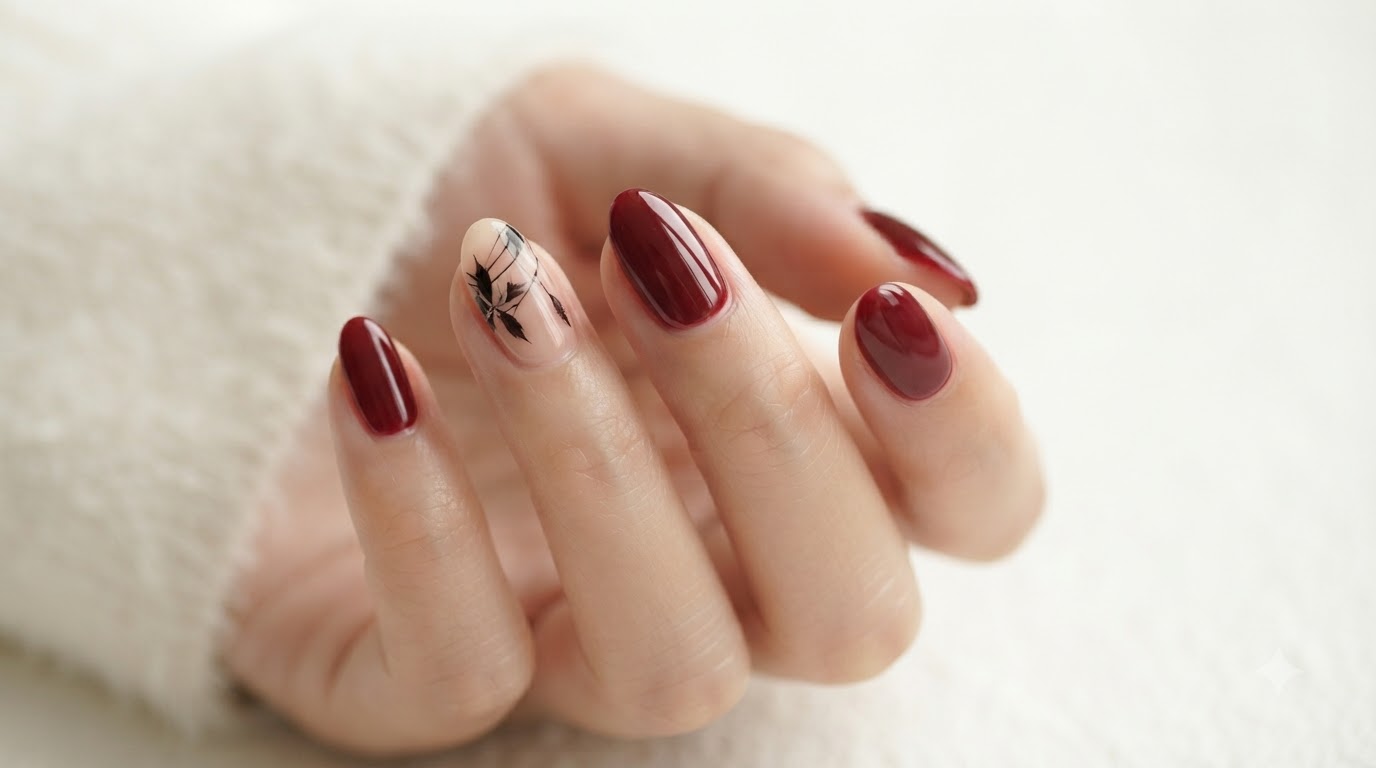 Nail Art de Hojas de Invierno en Gel — Tutorial Paso a Paso