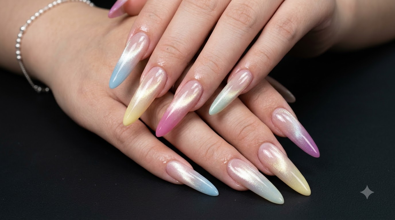 Uñas Ombre Cat Eye Pastel: Tutorial de Degradado para Primavera y Verano