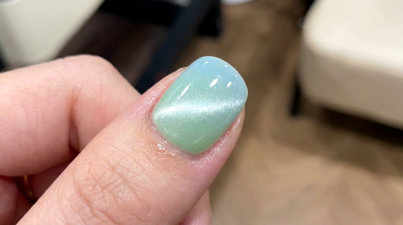 Uñas Aurora Cat-Eye en Degradado Azul y Verde — Tutorial Paso a Paso