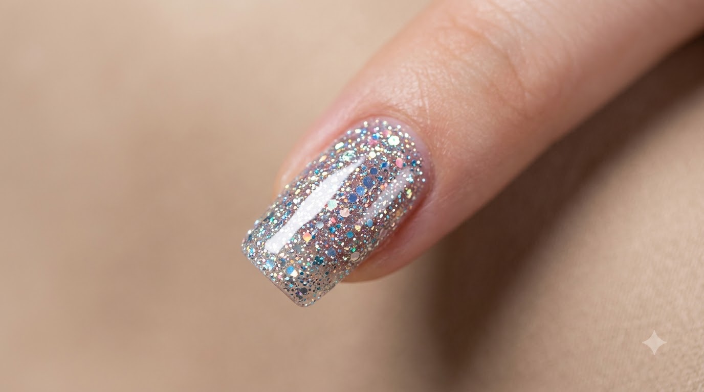 Tutorial de uñas ombré en gel sólido azul y verde con uña de acento brillante