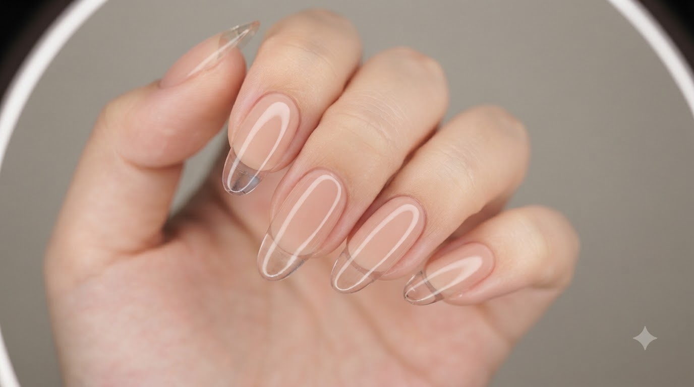 Uñas postizas transparentes efecto hielo y estilo francés — Tutorial de cristal
