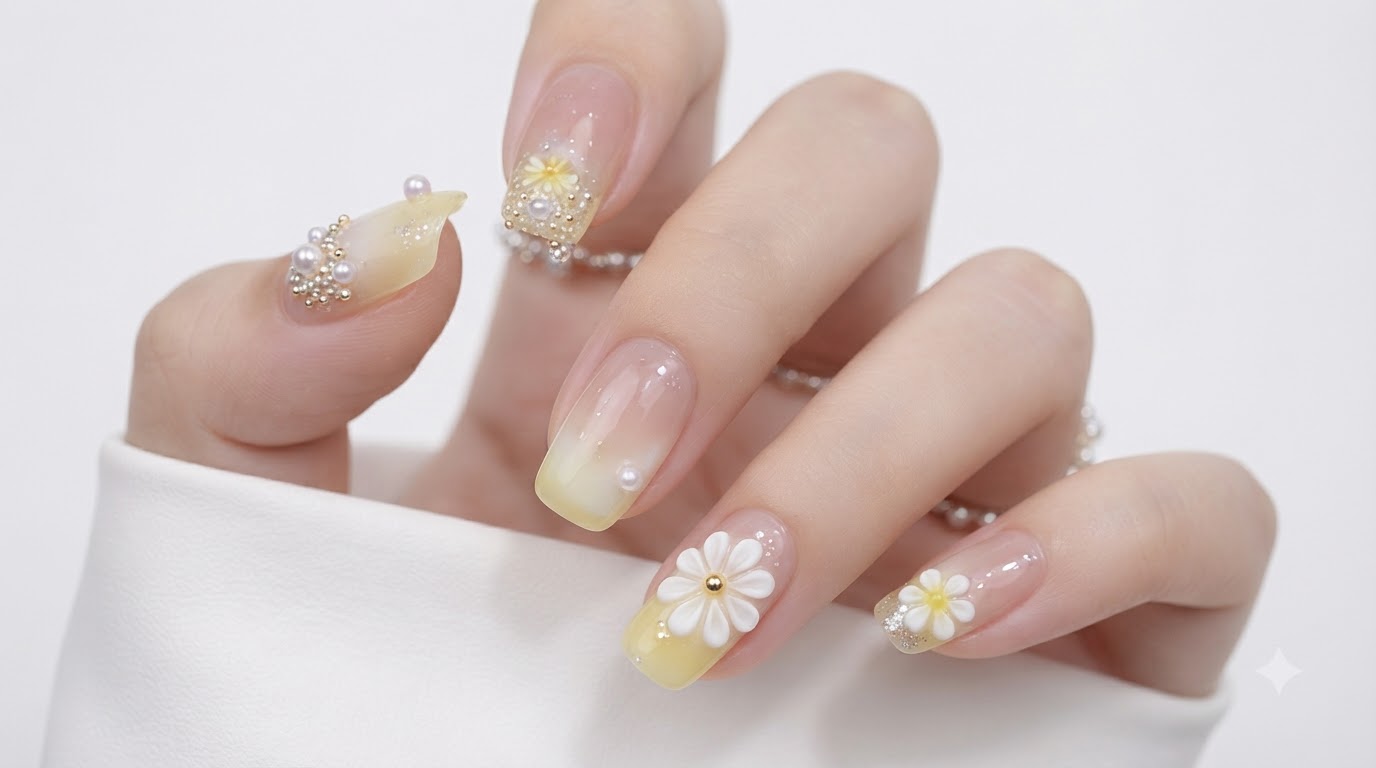 Diseño de Uñas Amarillo y Blanco con Vitalidad de Verano — Tutorial Paso a Paso