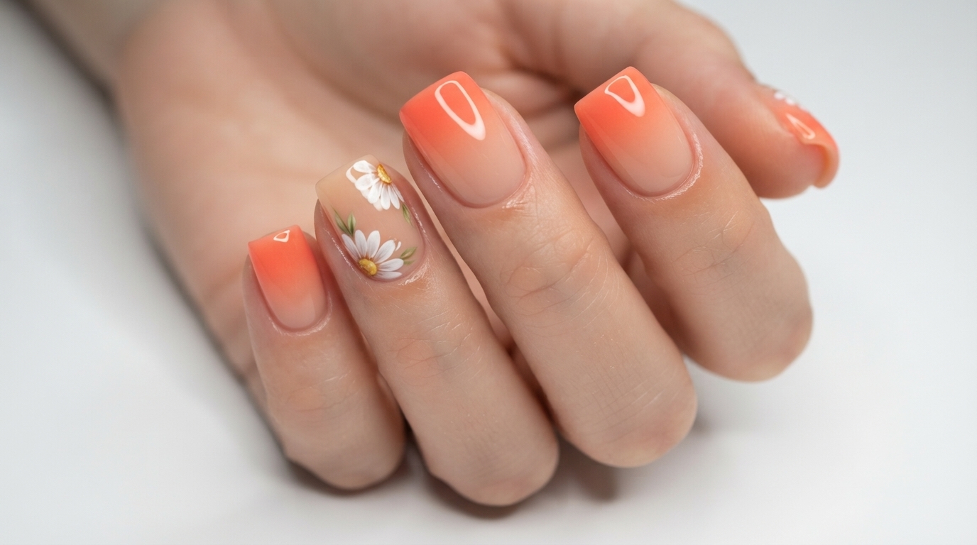 Uñas de Margarita con Degradado Bicolor: Tutorial Paso a Paso