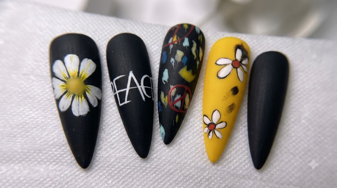 Diseño de Uñas con Margarita Peace Minus One: Tutorial Paso a Paso Inspirado en G-Dragon
