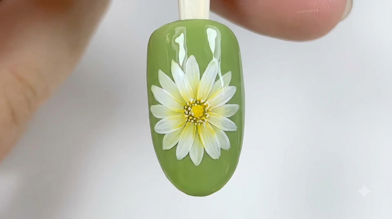 Diseño de Uñas con Margarita de Doble Capa: Tutorial Floral 3D en Gel