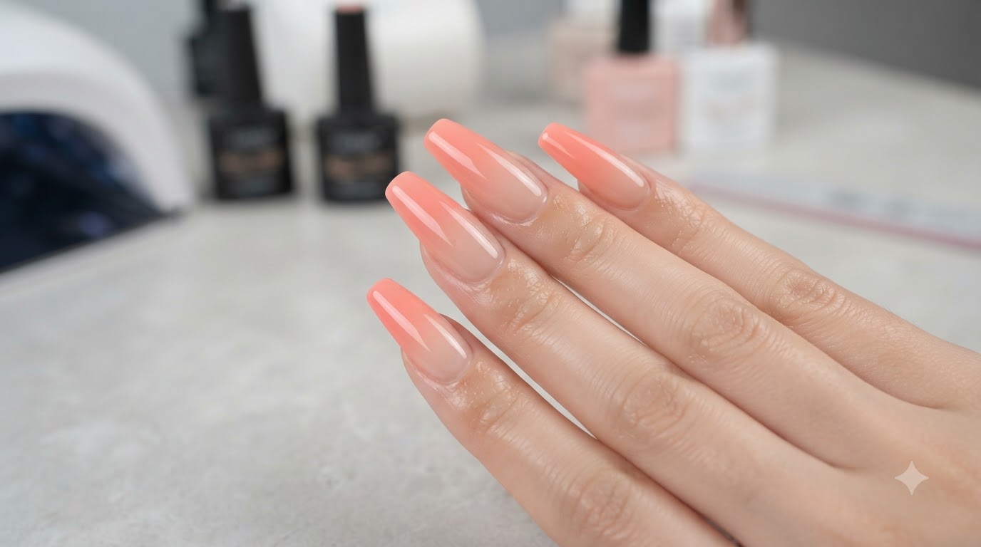 Uñas de Gel Ombré en Melocotón — Tutorial de Aerógrafo Paso a Paso
