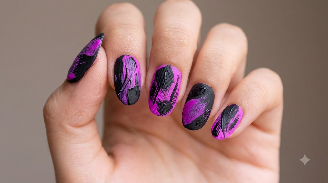 Uñas de Pintura al Óleo Neón — Tutorial Artístico Paso a Paso