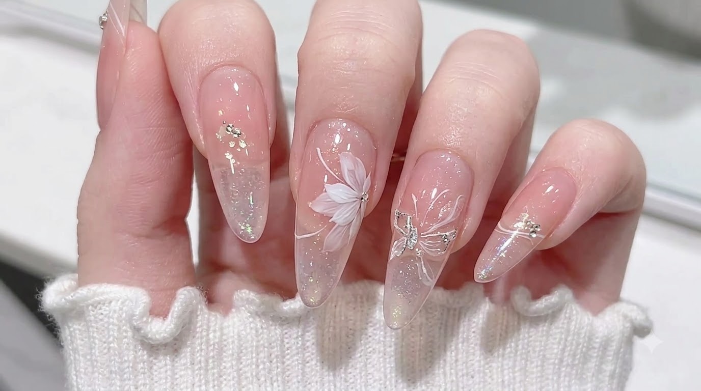 Uñas de Arte Floral con Degradado Aurora y Atardecer — Tutorial Paso a Paso