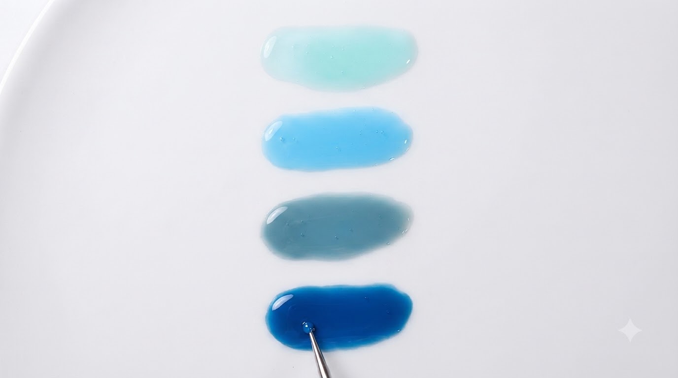 Tutorial de Mezcla de Colores Azul Hielo Translúcido — Tonos Gel Jelly Personalizados