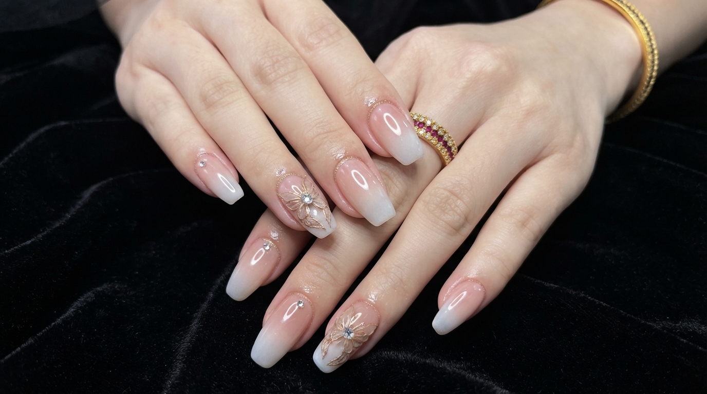 Uñas Ombré Rosa Nude con Mariposas — Elegante Tutorial Paso a Paso